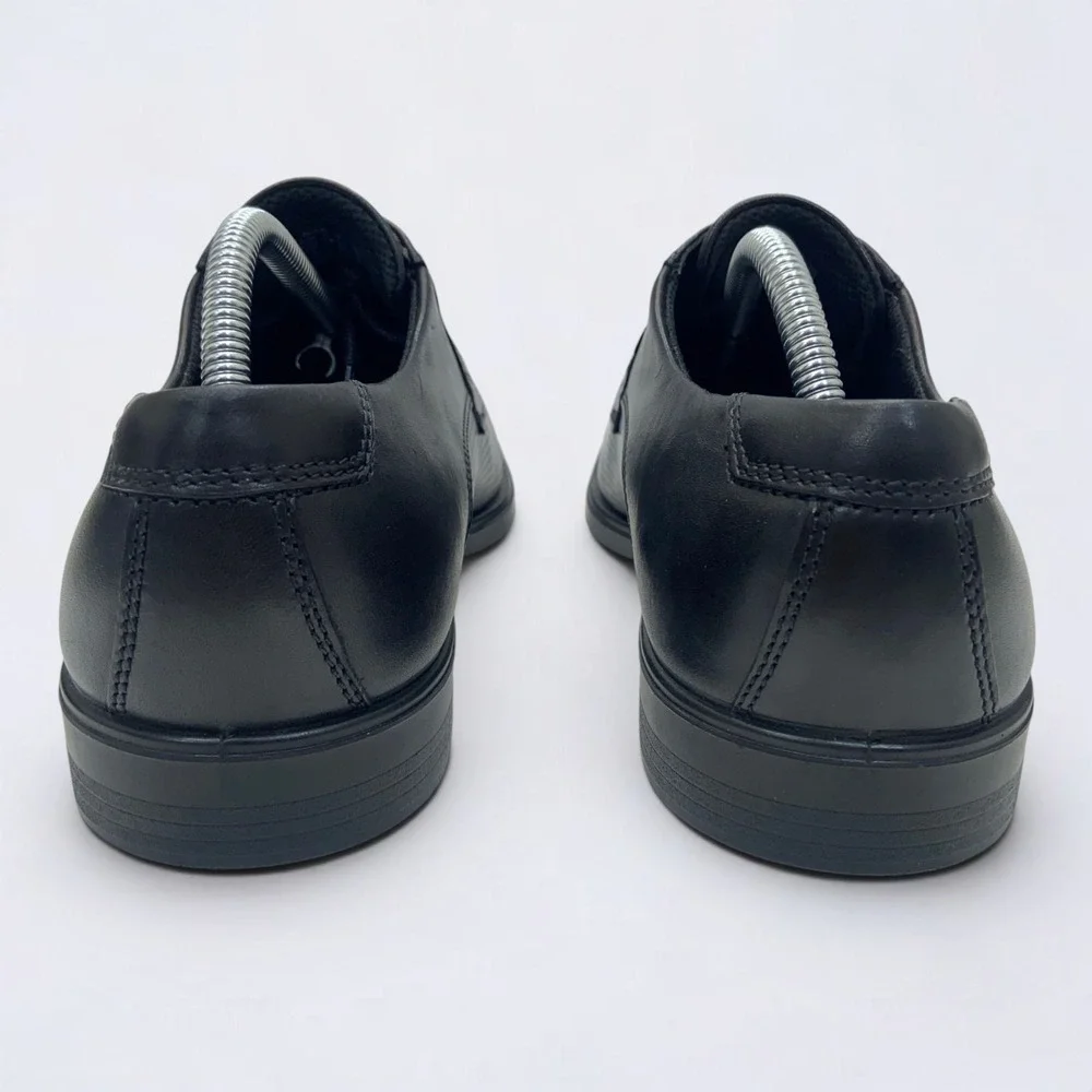 ECCO Helsinki 2.0 Derby Shoes Men's 8 Black Leather Perforated Square Toe NWOB